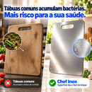 Tábua De Aço Para Cozinha CHEF INOX Antibacteriana e Antisujeira + FRETE GRÁTIS